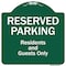 Signmission Reserved Parking Residents And Guests Heavy-Gauge Aluminum Sign, 18" x 18", GW-1818-9767 A-DES-GW-1818-9767 - alternate 1